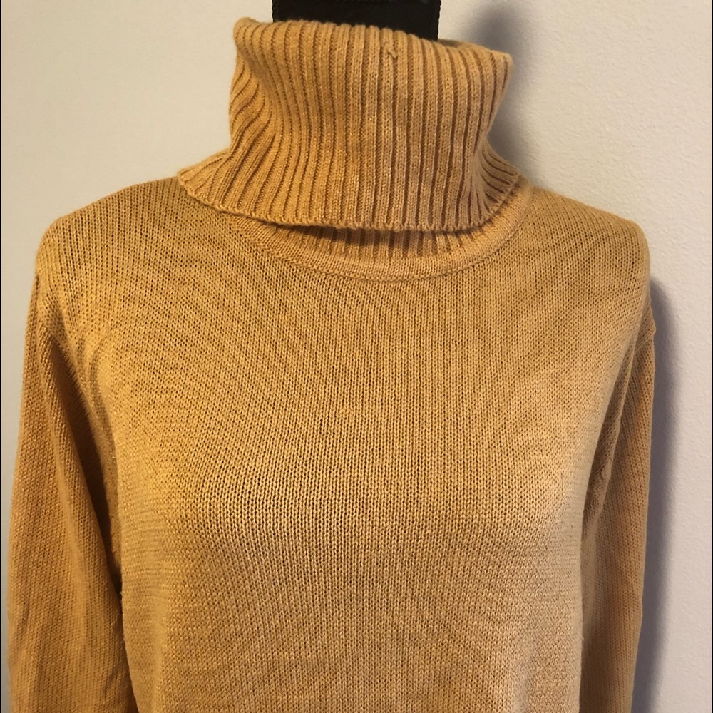 Turtle neck sweater .